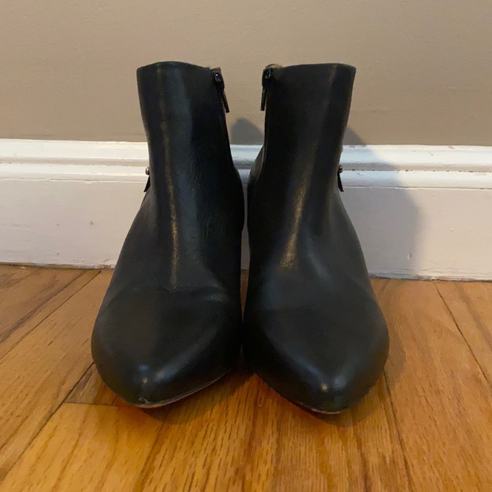 Black Faux Leather Booties